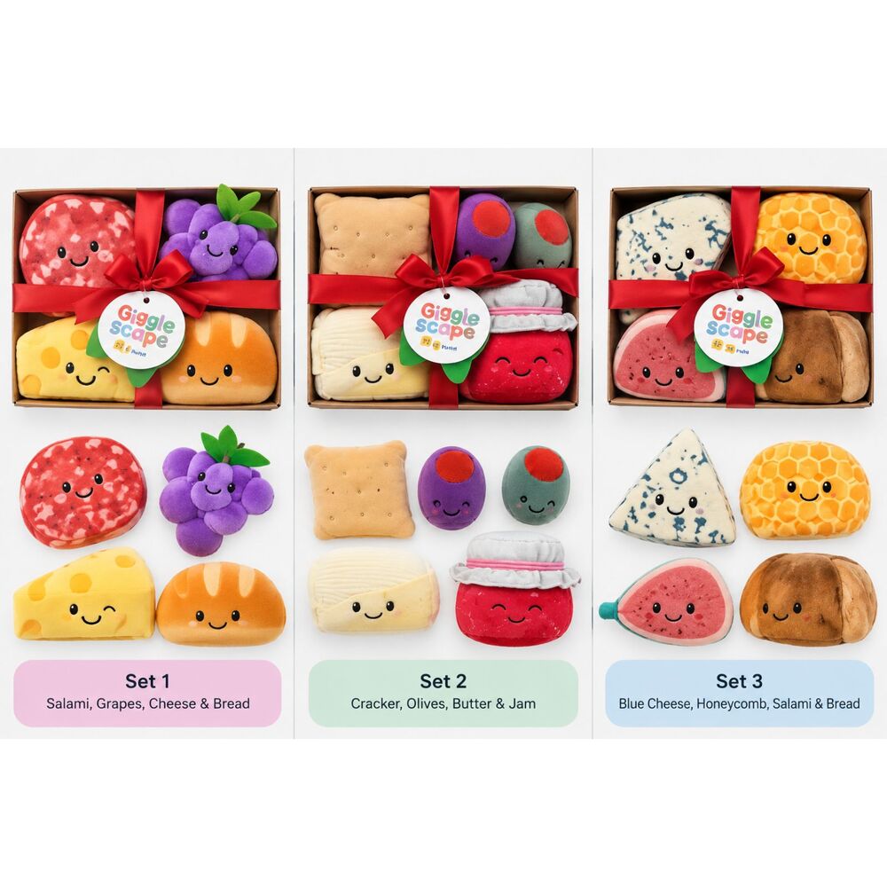 NEW Gigglescape Target Plush Food Gift Set Lot *3 Boxes* Charcuterie Toys